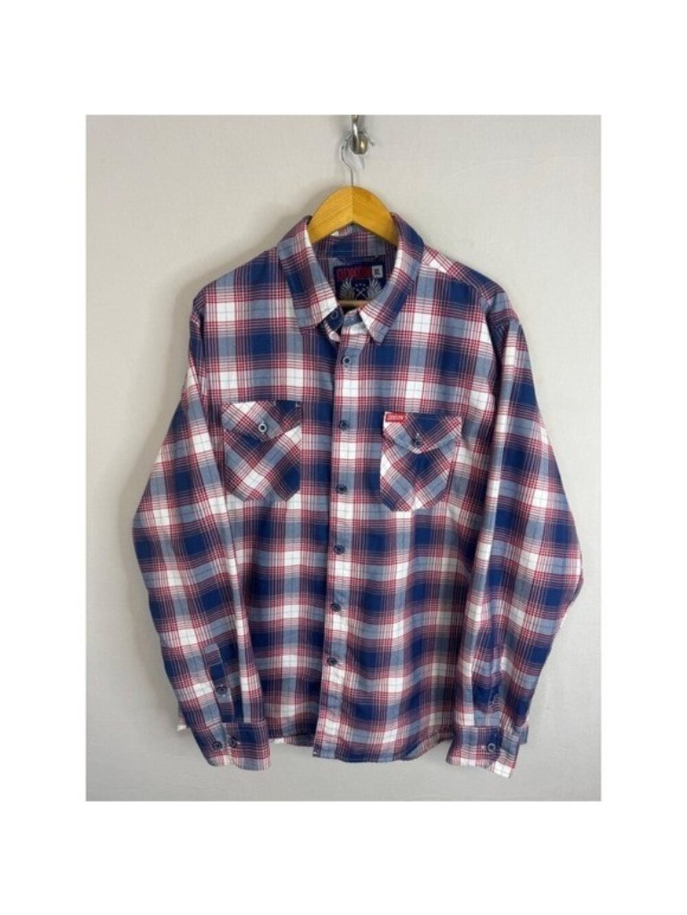 Dixxon Flannel Co The Republic Red White Blue Plaid D-Tech Shirt Mens XL